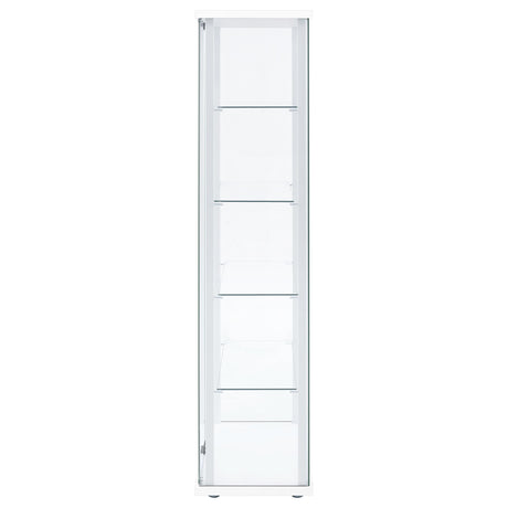 Delphinium White 4-Shelf Clear Glass Curio Display Cabinet from Coaster - Luna Furniture