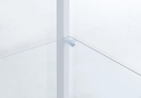 Delphinium White 4-Shelf Clear Glass Curio Display Cabinet from Coaster - Luna Furniture
