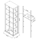 Delphinium White 4-Shelf Clear Glass Curio Display Cabinet from Coaster - Luna Furniture
