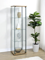 Bellatrix Mango 3-Shelf Clear Glass Curio Cabinet from Coaster - Luna Furniture