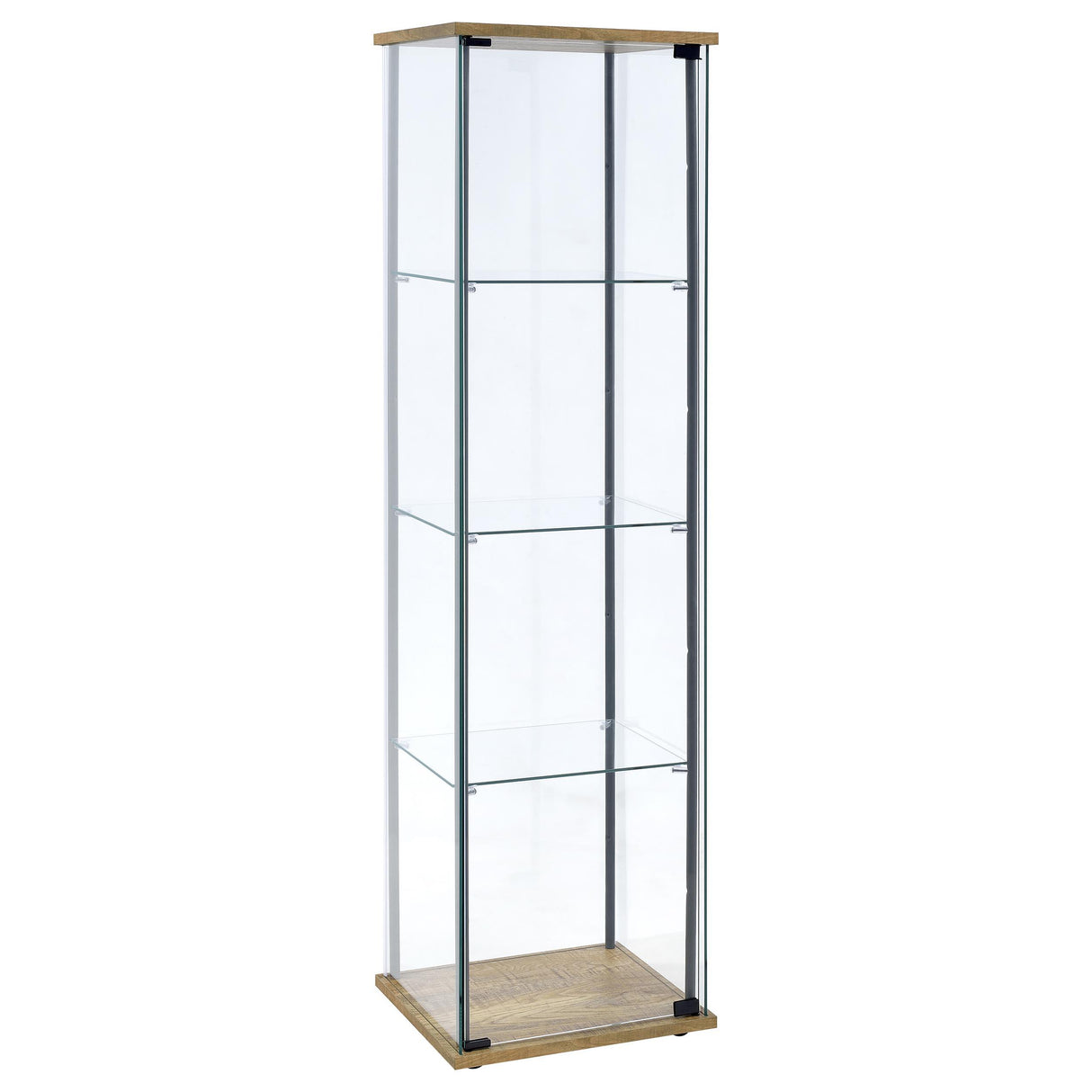 Bellatrix Mango 3-Shelf Clear Glass Curio Cabinet from Coaster - Luna Furniture
