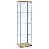 Bellatrix Mango 3-Shelf Clear Glass Curio Cabinet from Coaster - Luna Furniture