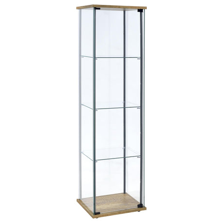 Bellatrix Mango 3-Shelf Clear Glass Curio Cabinet from Coaster - Luna Furniture