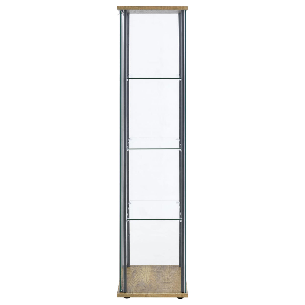 Bellatrix Mango 3-Shelf Clear Glass Curio Cabinet from Coaster - Luna Furniture