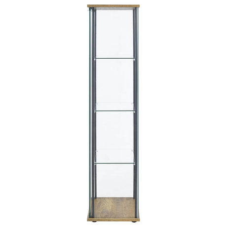 Bellatrix Mango 3-Shelf Clear Glass Curio Cabinet from Coaster - Luna Furniture