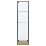 Bellatrix Mango 3-Shelf Clear Glass Curio Cabinet from Coaster - Luna Furniture