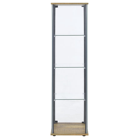 Bellatrix Mango 3-Shelf Clear Glass Curio Cabinet from Coaster - Luna Furniture