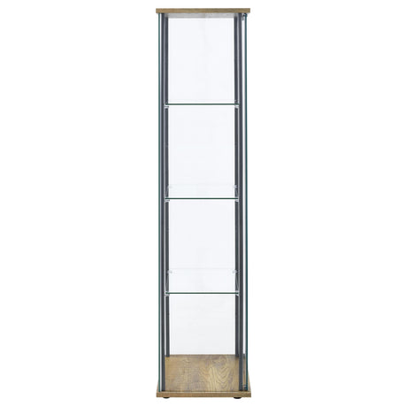 Bellatrix Mango 3-Shelf Clear Glass Curio Cabinet from Coaster - Luna Furniture
