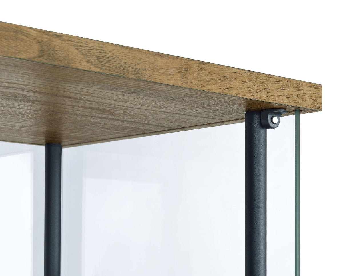 Bellatrix Mango 3-Shelf Clear Glass Curio Cabinet from Coaster - Luna Furniture