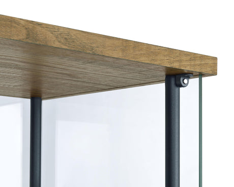 Bellatrix Mango 3-Shelf Clear Glass Curio Cabinet from Coaster - Luna Furniture