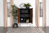 Borman Walnut and Black 2-Door Bar Cabinet Wine Storage from Coaster - Luna Furniture