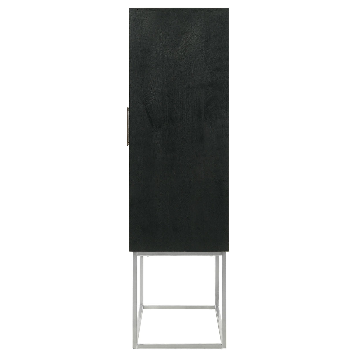 Borman Walnut and Black 2-Door Bar Cabinet Wine Storage from Coaster - Luna Furniture