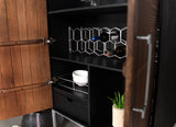 Borman Walnut and Black 2-Door Bar Cabinet Wine Storage from Coaster - Luna Furniture