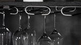 Borman Walnut and Black 2-Door Bar Cabinet Wine Storage from Coaster - Luna Furniture