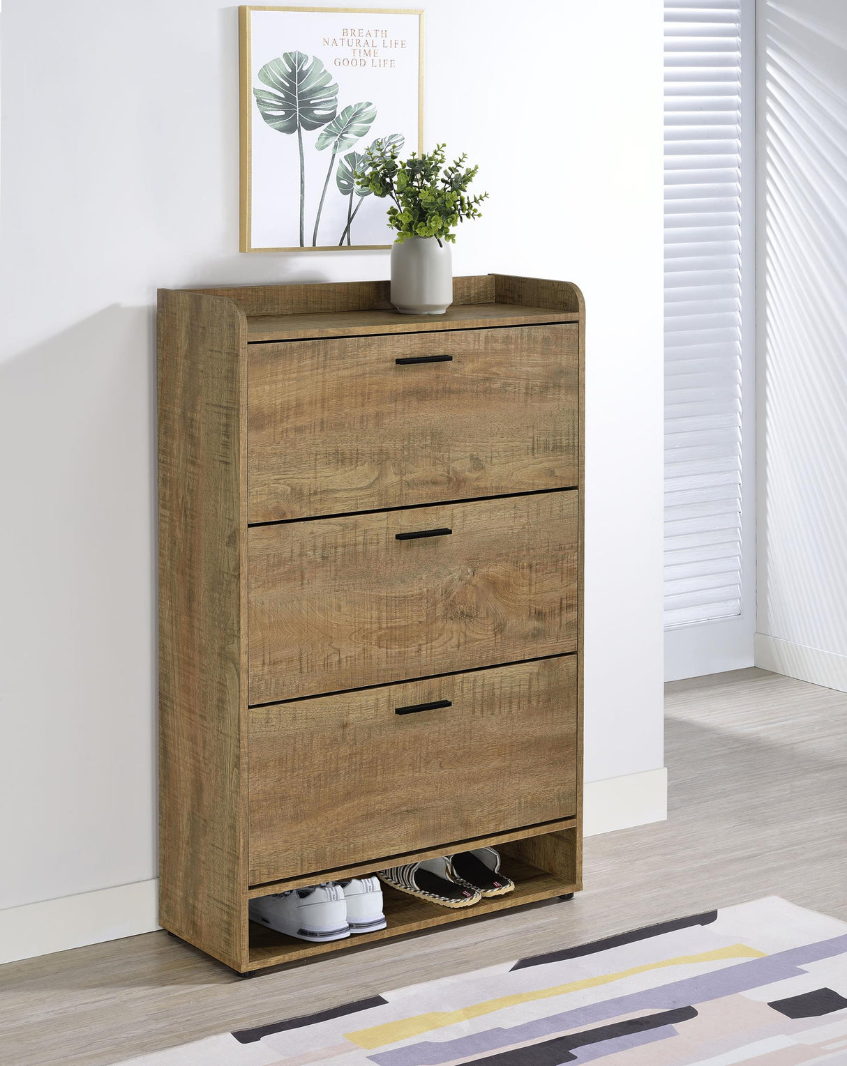 Denia Mango 3-tier Engineered Wood Shoe Cabinet from Coaster - Luna Furniture