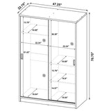 Noble Black 2-door Bedroom Wardrobe Storage Cabinet Armoire from Coaster - Luna Furniture