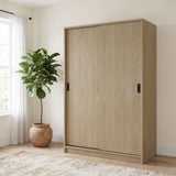 Noble Latte 2-Door Wardrobe Storage Cabinet from Coaster - Luna Furniture
