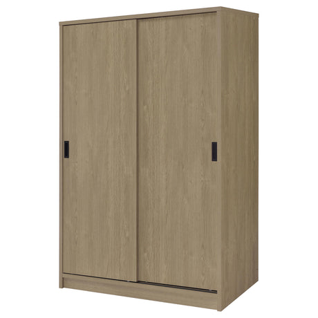 Noble Latte 2-Door Wardrobe Storage Cabinet from Coaster - Luna Furniture