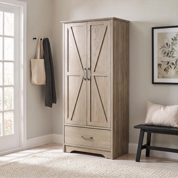 Arvida Latte 2-Door Wardrobe Storage Cabinet