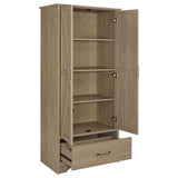 Arvida Latte 2-door Bedroom Wardrobe Storage Cabinet Armoire from Coaster - Luna Furniture