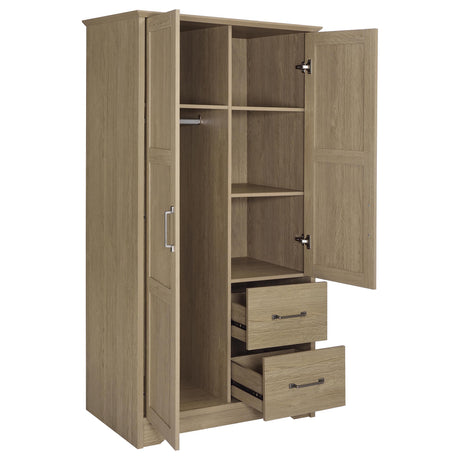 Cassara Latte 2-Door Wardrobe Storage Cabinet from Coaster - Luna Furniture