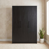 Cerda Black 3-door Bedroom Wardrobe Storage Cabinet Armoire from Coaster - Luna Furniture