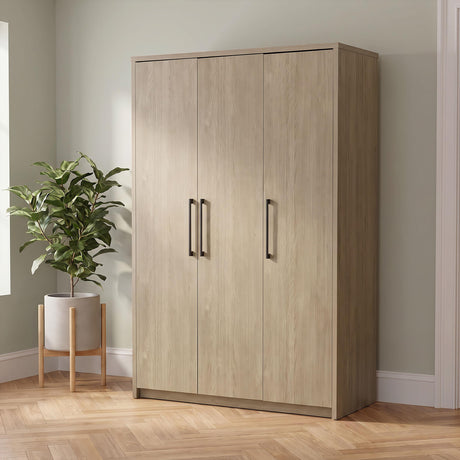 Cerda Latte 3-door Bedroom Wardrobe Storage Cabinet Armoire from Coaster - Luna Furniture