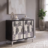 Forbes Black 2-Door Bone Inlay Accent Cabinet from Coaster - Luna Furniture