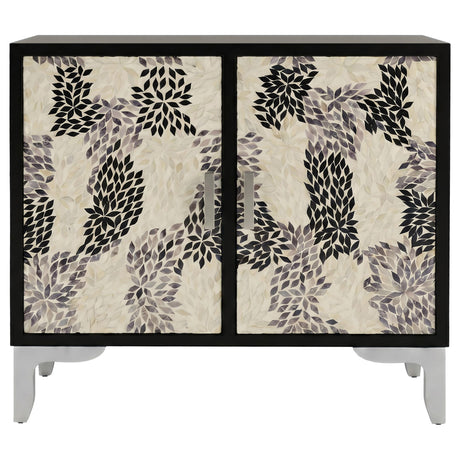Forbes Black 2-Door Bone Inlay Accent Cabinet from Coaster - Luna Furniture