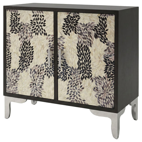 Forbes Black 2-Door Bone Inlay Accent Cabinet from Coaster - Luna Furniture