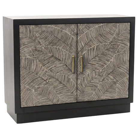 Kerrick Beige/Black 2-Door Bone Inlay Accent Cabinet from Coaster - Luna Furniture