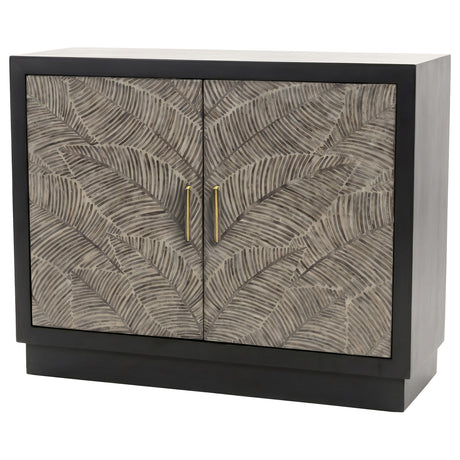 Kerrick Beige/Black 2-Door Bone Inlay Accent Cabinet from Coaster - Luna Furniture