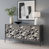Krause Grey 3-door Bone Inlay Accent Cabinet and Black from Coaster - Luna Furniture