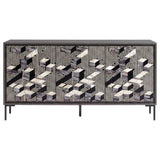 Krause Grey 3-door Bone Inlay Accent Cabinet and Black from Coaster - Luna Furniture