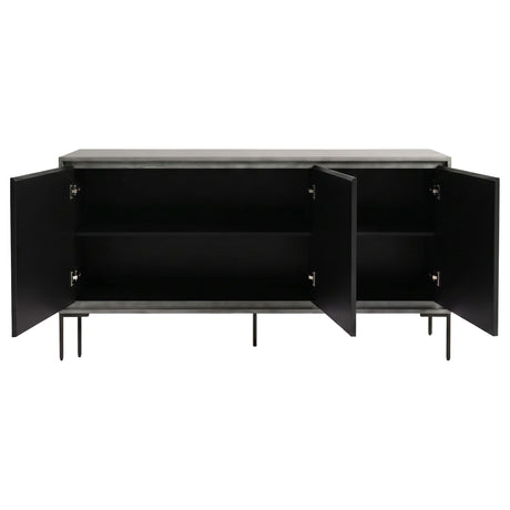 Krause Gray/Black 3-Door Bone Inlay Accent Cabinet from Coaster - Luna Furniture