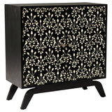 Marlon Black 2-Door Floral Bone Inlay Accent Cabinet from Coaster - Luna Furniture