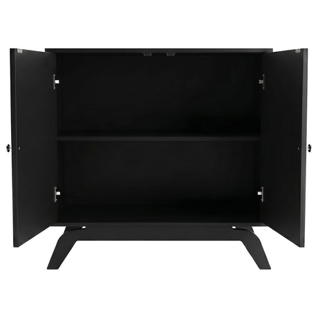 Marlon Black 2-Door Floral Bone Inlay Accent Cabinet from Coaster - Luna Furniture