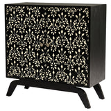 Marlon Black 2-Door Floral Bone Inlay Accent Cabinet from Coaster - Luna Furniture