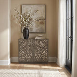 Parkes Distressed Grey 2-door Bone Inlay Accent Cabinet from Coaster - Luna Furniture