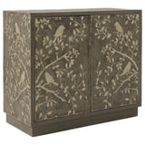Parkes Distressed Grey 2-door Bone Inlay Accent Cabinet from Coaster - Luna Furniture