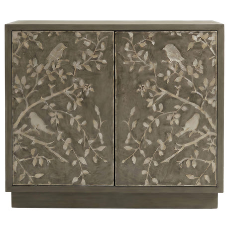 Parkes Distressed Gray 2-Door Bone Inlay Accent Cabinet from Coaster - Luna Furniture