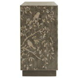Parkes Distressed Grey 2-door Bone Inlay Accent Cabinet from Coaster - Luna Furniture