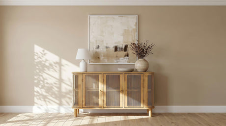 Ervine Natural 3-Door Rope Panel Sideboard Accent Storage Cabinet from Coaster - Luna Furniture