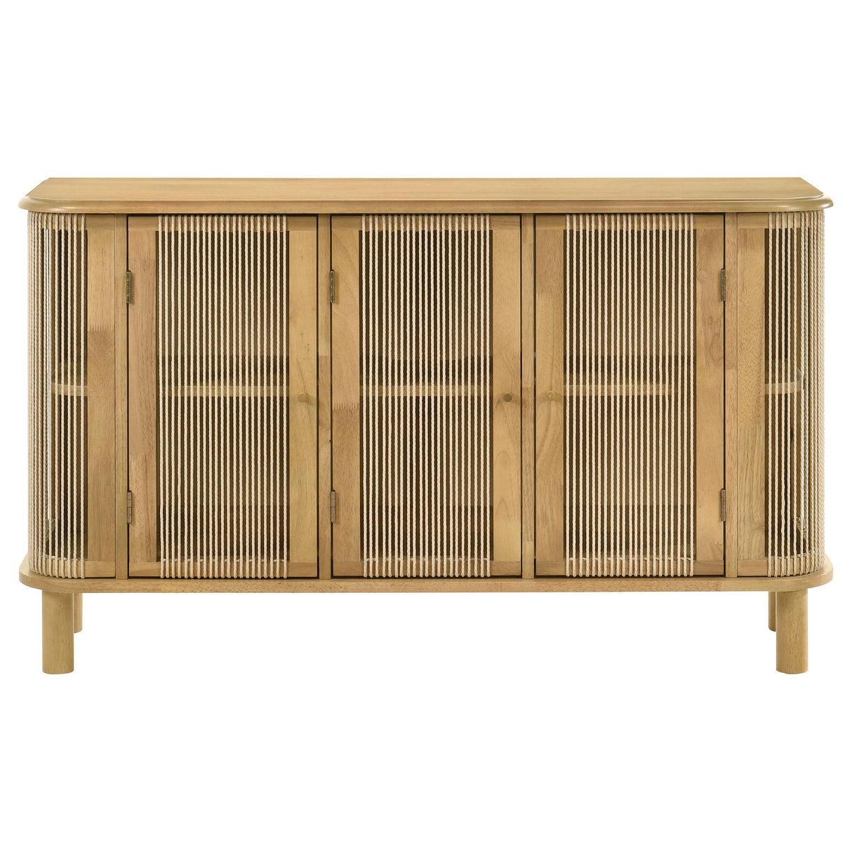 Ervine Natural 3-Door Rope Panel Sideboard Accent Storage Cabinet from Coaster - Luna Furniture