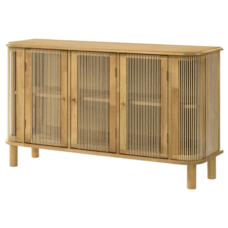 Ervine Natural 3-Door Rope Panel Sideboard Accent Storage Cabinet from Coaster - Luna Furniture