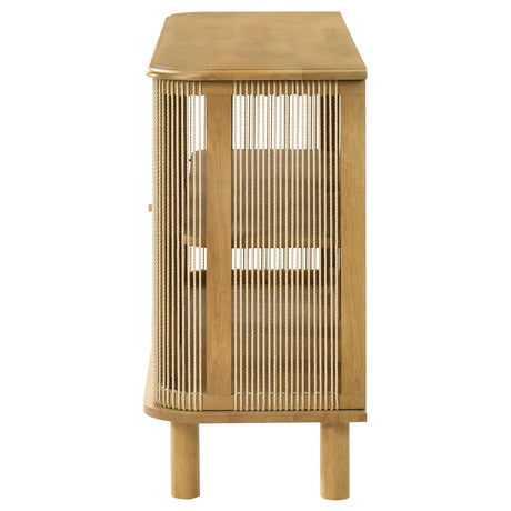 Ervine Natural 3-Door Rope Panel Sideboard Accent Storage Cabinet from Coaster - Luna Furniture