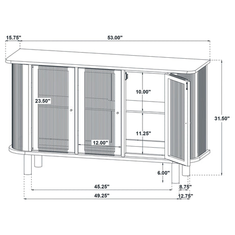 Ervine Natural 3-Door Rope Panel Sideboard Accent Storage Cabinet from Coaster - Luna Furniture