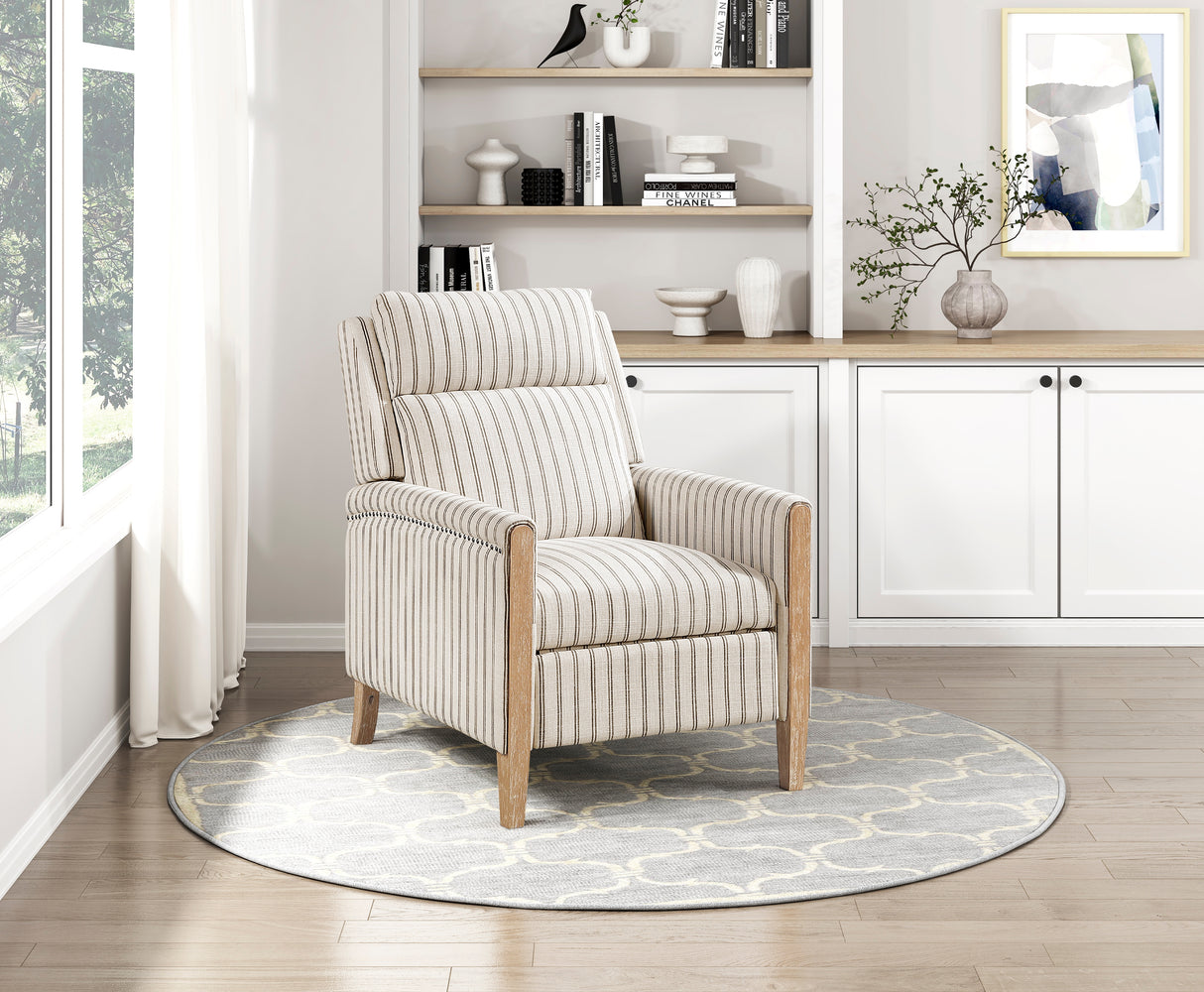 Burton White/Gray Push Back Reclining Chair from Homelegance - Luna Furniture
