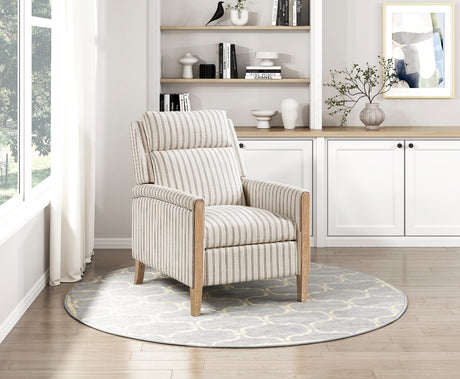 Burton White/Gray Push Back Reclining Chair from Homelegance - Luna Furniture