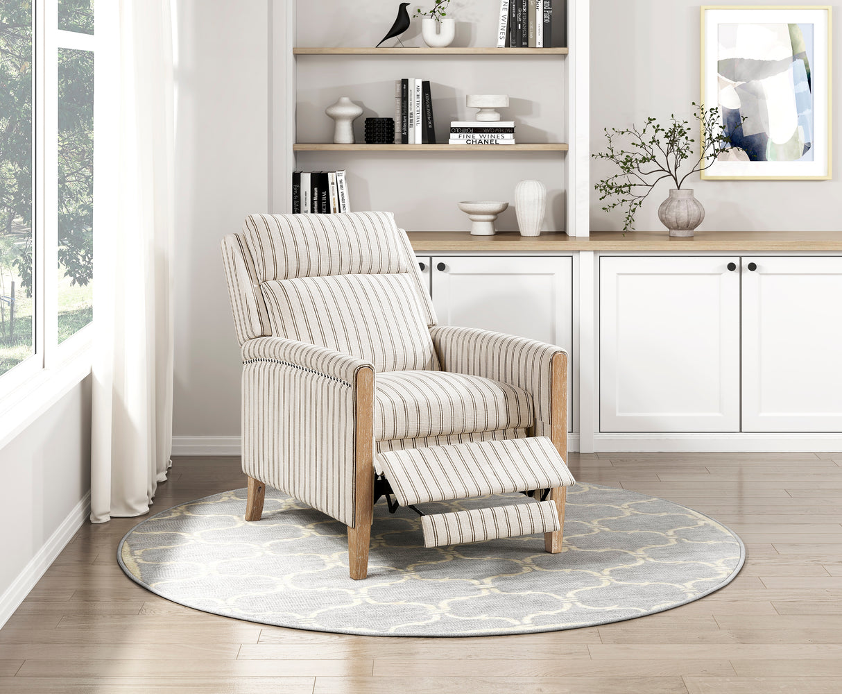 Burton White/Gray Push Back Reclining Chair from Homelegance - Luna Furniture